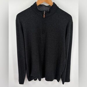 Mizzen + Main KPI heather black quarter zip pullover men’s size L trim fit